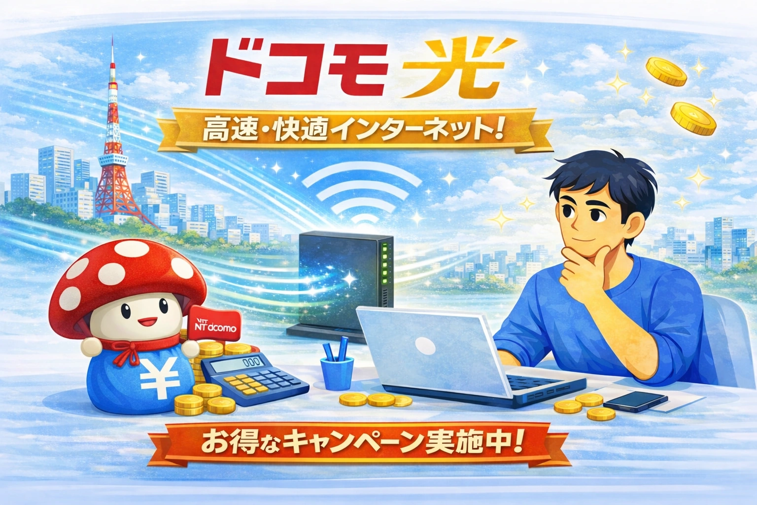 ドコモ光をおすすめできる人/出来ない人！メリットデメリット合わせて完全解説。おすすめプロバイダ（GMOとくとくBB）も紹介