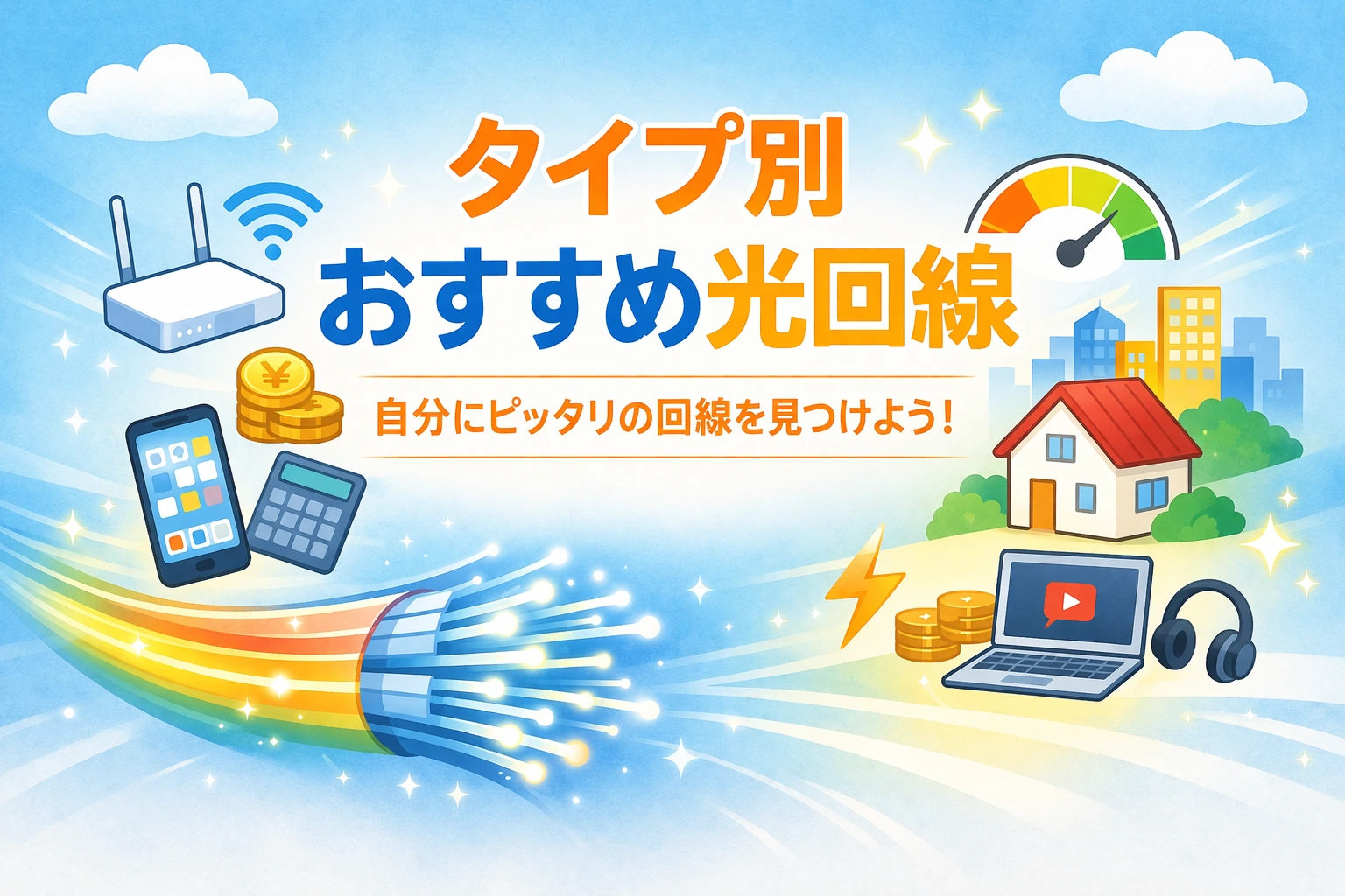 タイプ別におすすめの光回線を紹介するアイキャッチ画像