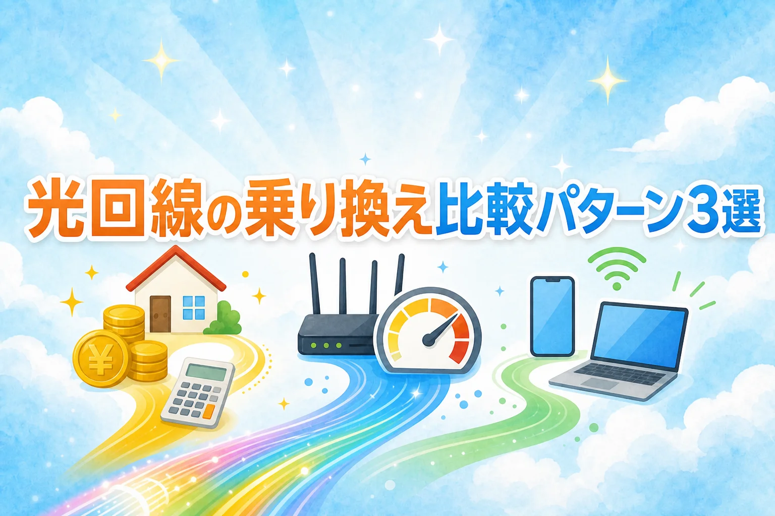 光回線の乗り換え比較パターン3選のイメージ